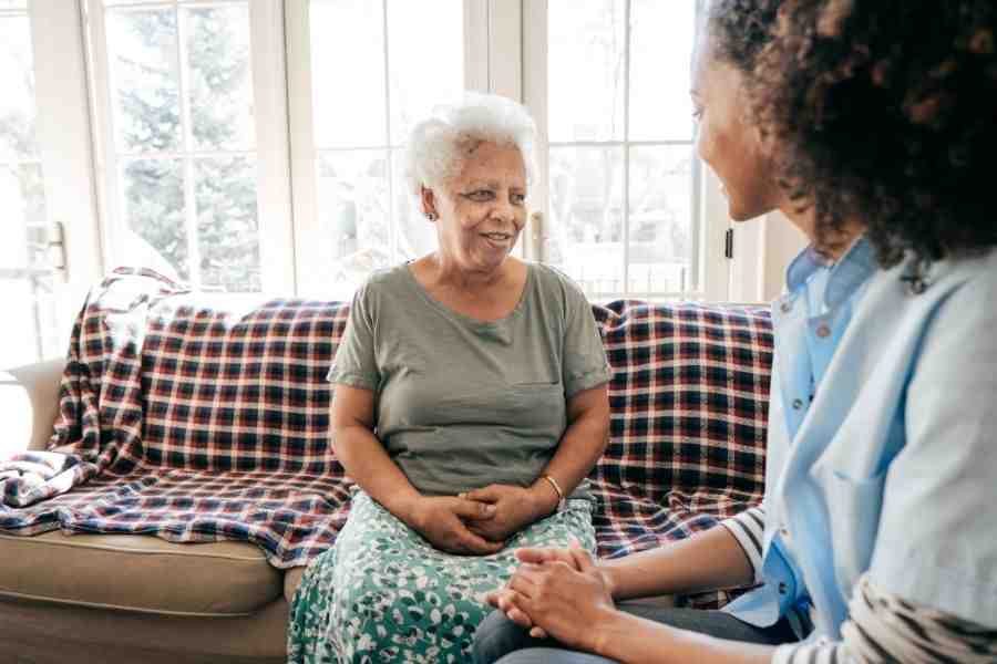 senior veteran caregiver at home